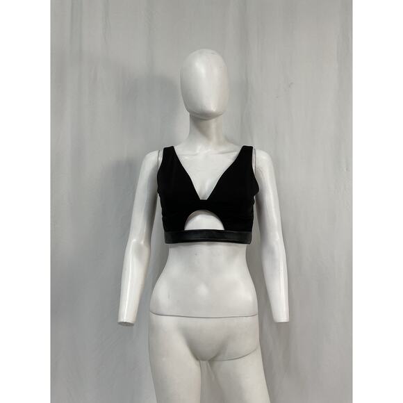 Ceren Ocak Cut Out Black Polyester Top Size M - Picture 2 of 5